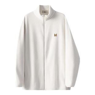 威廉福克斯男装2025冬季保暖摇粒绒外套男女同款仿羊羔绒立领夹克