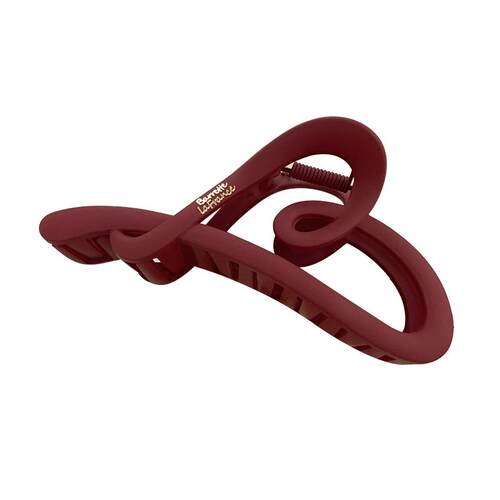 法式酒红色爱心抓夹磨砂大号盘发鲨鱼夹子复古红金标发量多发卡