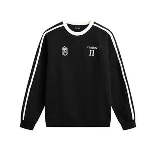 李宁美式卫衣女冬季新款情侣装长袖圆领加厚保暖上衣男宽松运动服