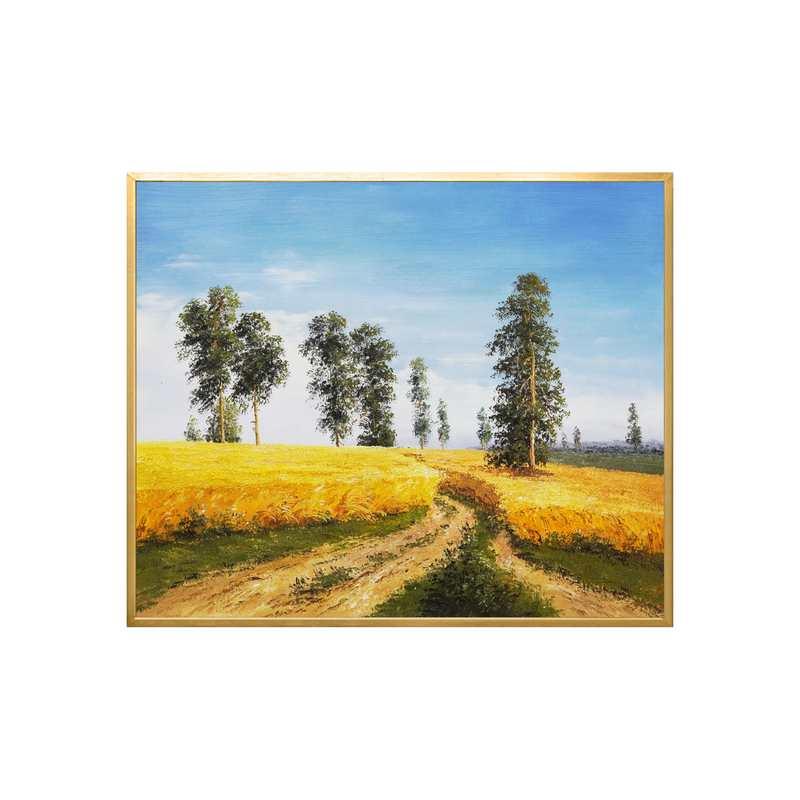 丰收古典美式装饰画手绘欧式客厅餐厅壁画大芬村风景竖幅油画挂画