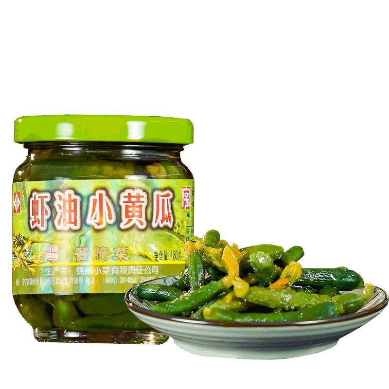 锦州小菜虾油小黄瓜中华老字号泡菜粥米伴侣下饭腌酱咸菜瓶装