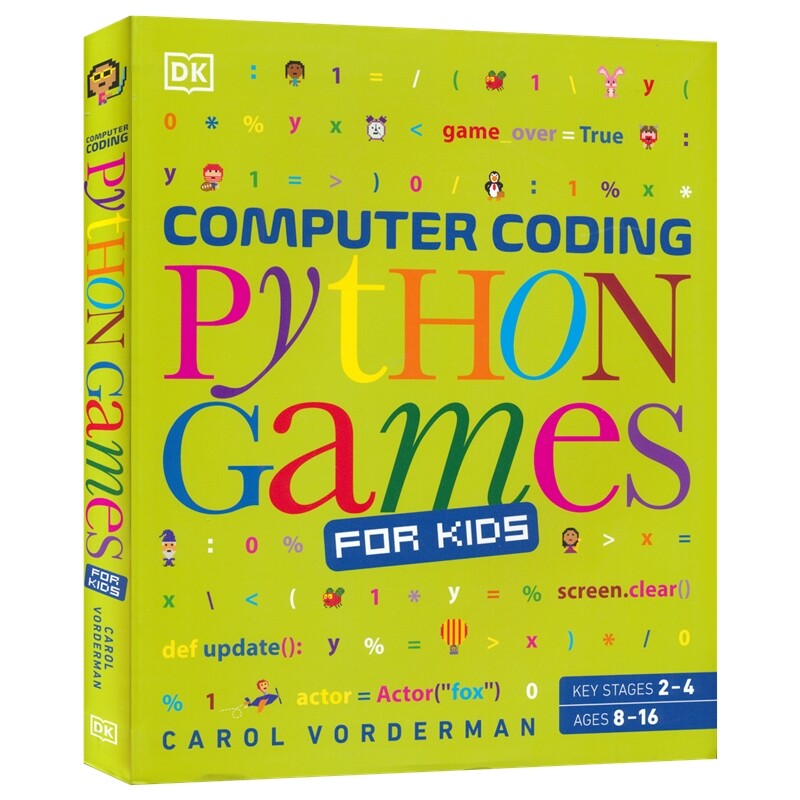 DK Computer Coding Python Games for Kids 儿童电脑游戏Python编程入门 逻辑思维训练 初学计算机编程语言指南 英文原版进口图书