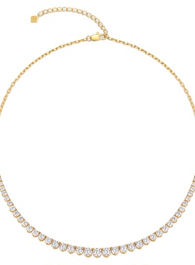 sunshifen Stack系列渐变锆石镀18k金色项链轻奢百搭叠戴饰品礼物