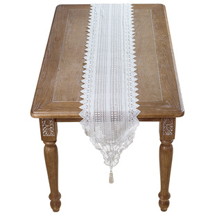 范居态度初恋法式桌旗盖布纯白色蕾丝绣花定制茶几餐桌布装饰布