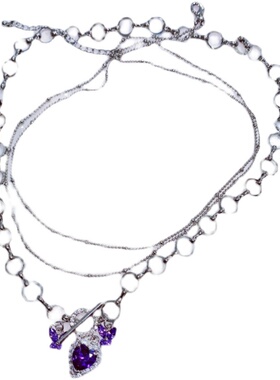 CHOKER紫色新款甜美叠戴夏天项链