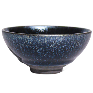 Lot.S634柴烧孤品 | 星空油滴平口型建盏主人杯 茶杯品茗杯侘寂杯