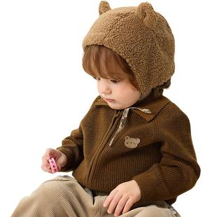 巴拉巴拉宝宝针织衫外套男童女童羊毛衫冬季童装儿童白色毛衣开衫