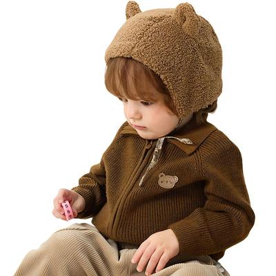 巴拉巴拉宝宝针织衫外套男童女童羊毛衫冬季童装儿童白色毛衣开衫