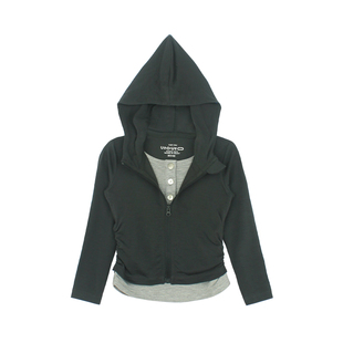 大耳象女童假两件连帽T恤2026春季新款宝儿休闲运动长袖上衣