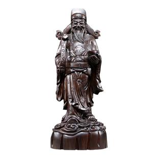 刺史黑檀木雕福禄寿三星摆件实木质福星禄星寿星风水佛像家用供奉