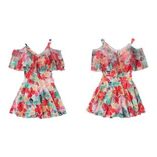 游泳衣女2025新款连体保守显瘦遮肚大码ins风仙女范泡温泉游泳装