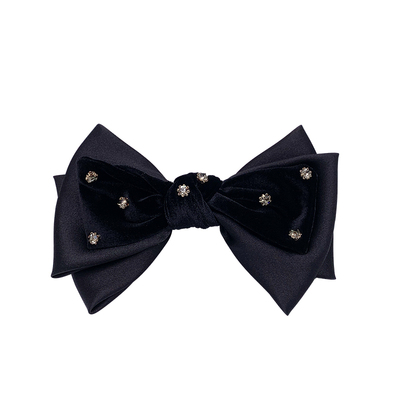 发夹日韩丝绒蝴蝶结锆石顶夹发饰