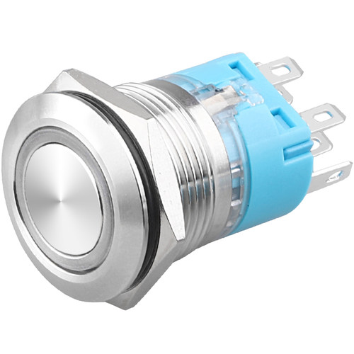 蓝波12mm16mm19mm22mm金属按钮开关带灯圆形自锁复位防水24V220V