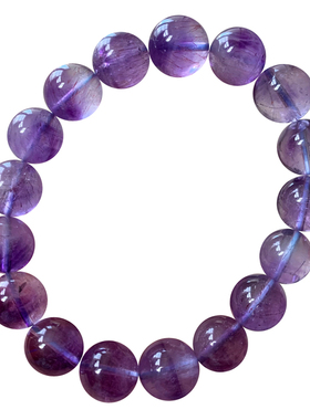 天然紫超七水晶单圈手串紫发晶女