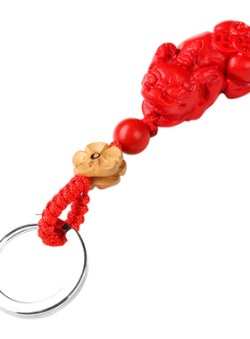 2024年桃木梅花金刚结钥匙扣朱砂