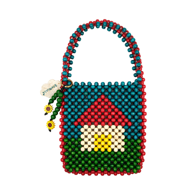 BOMBCACA放牛班的秋天系列 小房子 原创手工复古木珠童趣手提包