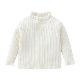 女童毛衣秋冬装洋气宝宝半高领内搭毛线衣儿童冬款加绒加厚打底衫