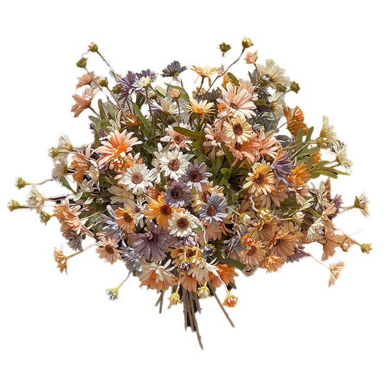 油画洋甘菊仿真花束田园风摆件