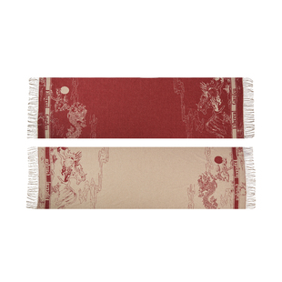 物兮物大英博物馆马年围巾提花羊毛围巾礼盒新年本命年生日礼物女