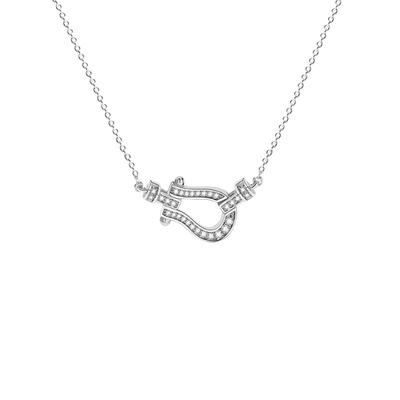 马蹄扣镶钻项链女经典时尚百搭款