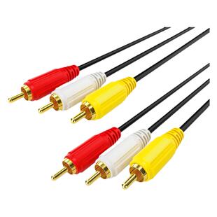 秋叶原三对三莲花线dvd电视机连接高清红黄白三色3对3rca视频AV线