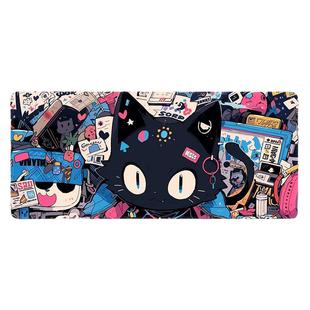 鼠标垫超大涂鸦猫咪大鼠标垫桌垫办公电脑桌垫键盘垫定制鼠标垫子