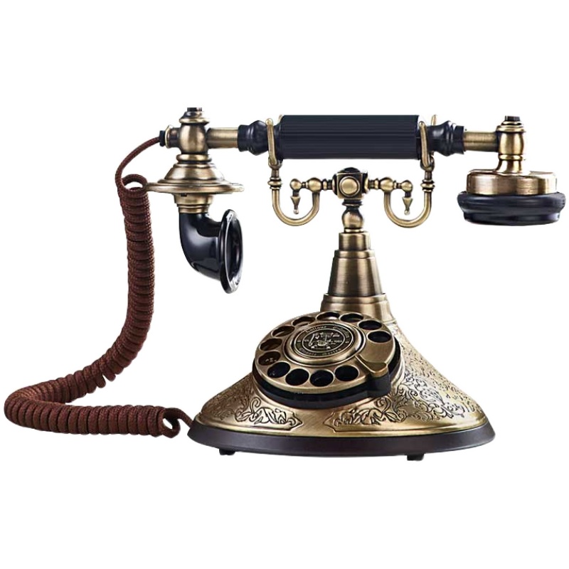 洛斯贝拉复古电话机酒店家用仿古电话机摆件老式转盘座机HA1910TN