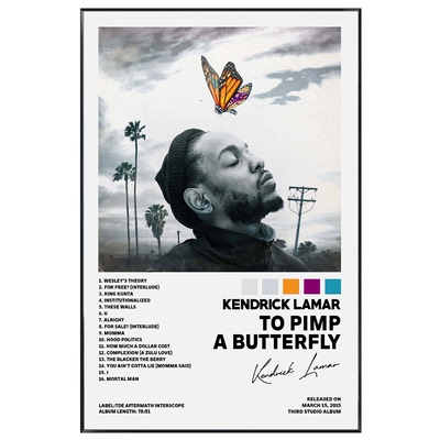 Kendrick Lamar专辑封面装饰画有框说唱饶舌欧美明星音乐人挂画