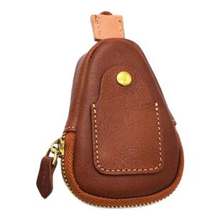 真皮抽绳钥匙包~头层牛皮拉链手工复古汽车钥匙套门禁卡多功能包