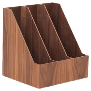 木质书房收纳盒立式桌面文件整理神器大容量书桌木制置物架书立夹