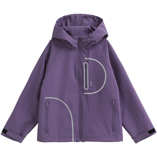 NNGZ山系户外女童机能外套春季防风保暖儿童连帽运动夹克童装上衣