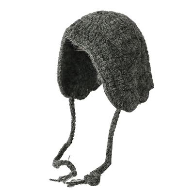 印计谷羽 设计师原创 羊驼毛保暖护耳帽子女秋冬季包头毛线针织帽