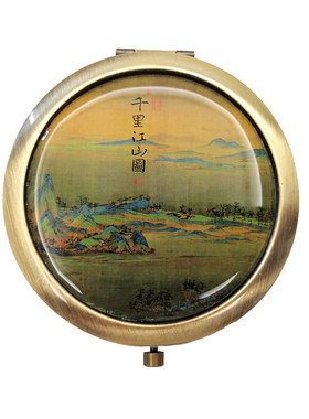 随身便携古风复古金属国潮化妆镜