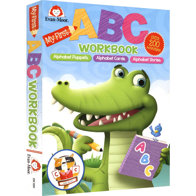Evan-Moor My First ABC Work Book 我的第一本ABC活动书 益智启蒙字母玩偶 字母卡片 字母故事 手工活动 英文原版进口图书