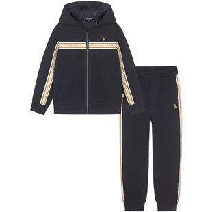 hazzys哈吉斯童装男女童套装春新中大童休闲连帽长袖两件套