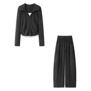 ariosee艾诺丝槿官方旗舰店2025冬假两件针织衫卫裤套装AR604114