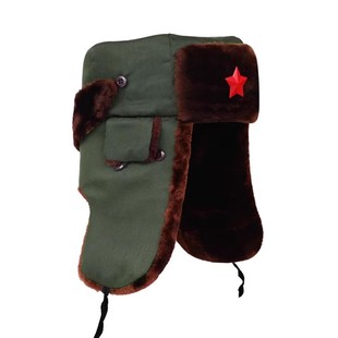 雷锋帽子男冬季加厚东北帽中老年护耳帽冬帽保暖棉帽加绒骑车防风