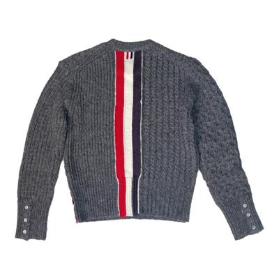 TB复古麻花套头毛衣男士红白蓝