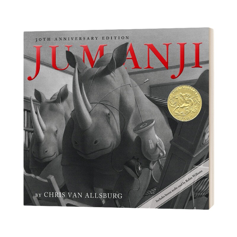 英文原版 精装绘本 Jumanji 30th Anniversary Edition 勇敢者的游戏 精装 凯迪克奖 英文版 进口英语原版书籍儿童外文书