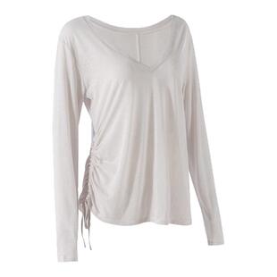 秋冬新款宽松瑜伽服罩衫女户外跑步健身衣训练服套装白色运动上衣