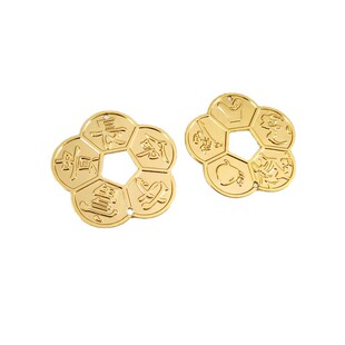金色合金长命守富贵梅花铜钱风水吉祥物财福禄寿喜家居装饰品摆件