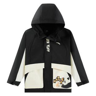 安踏儿童男小童丝光绒运动上衣2026秋冬款保暖儿童防水户外厚外套