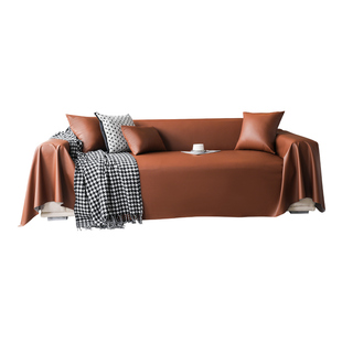 轻奢高级感皮革沙发盖布巾全盖夏季2024新款沙发坐垫子防猫爪套罩