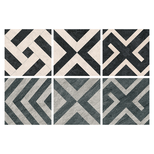 别墅花园18厚拼花花砖室外庭院石英砖 户外地铺石地砖露台瓷砖600