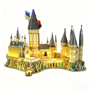 适用乐高哈利波特霍格沃茨大城堡灯光配件展示盒71043展示柜灯饰