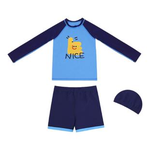 2026韩国儿童游泳衣男童防晒速干长袖泳衣女童分体洋气游泳套装