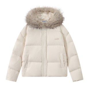 江南先生NewJNXS7A抗菌90白鸭绒连帽可拆卸毛领羽绒服秋冬情侣款