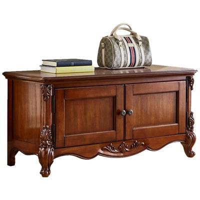 换鞋凳实木美式家用门口储物柜