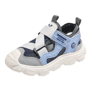 巴布豆童鞋男童鞋子夏季2025新款单网透气网鞋夏款儿童运动凉鞋女