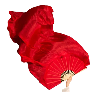 扇子舞蹈扇珊瑚颂古典舞长绸扇真丝加长纯大红大扇子跳舞演出道具